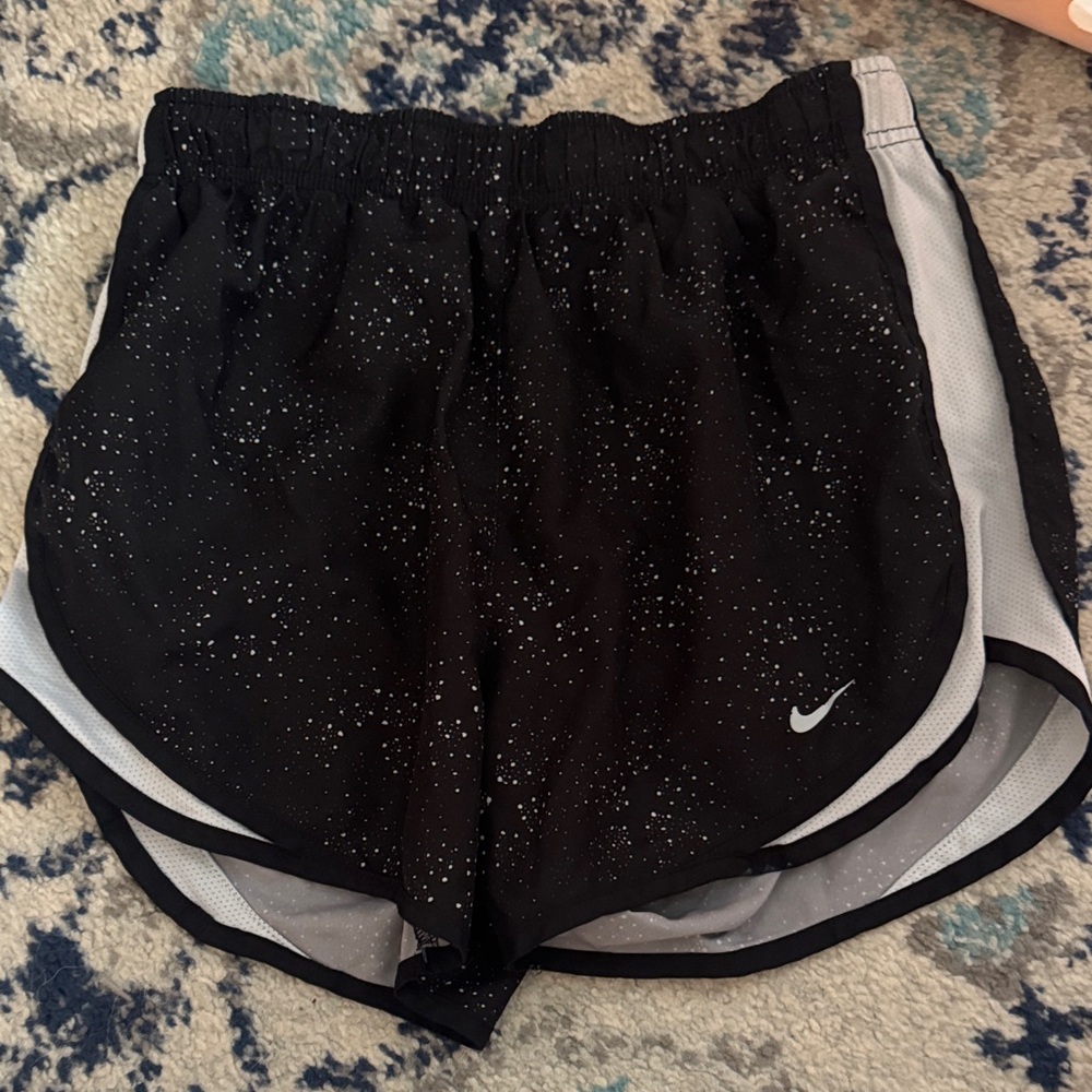 Nike Women's Black and White Athletic Shorts